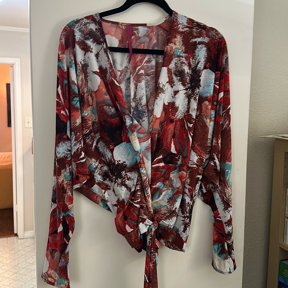 Abii Ferrin wrap blouse